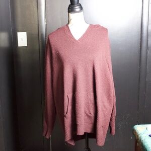 Market & Spruce XXXL Burgundy Hoodied Long Sleeve Sweater